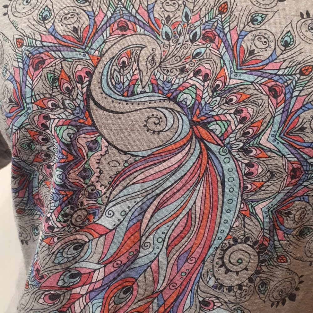 SALE!! Peacock mandala tshirt xxl